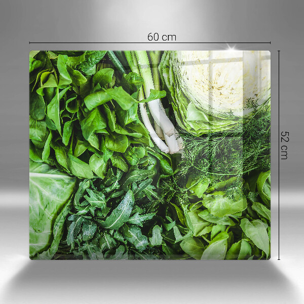 Induction hob cover Green vegetables