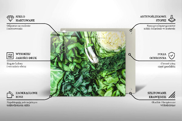 Induction hob cover Green vegetables