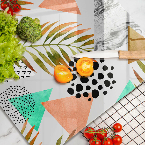 Induction hob cover Boho leaves pattern