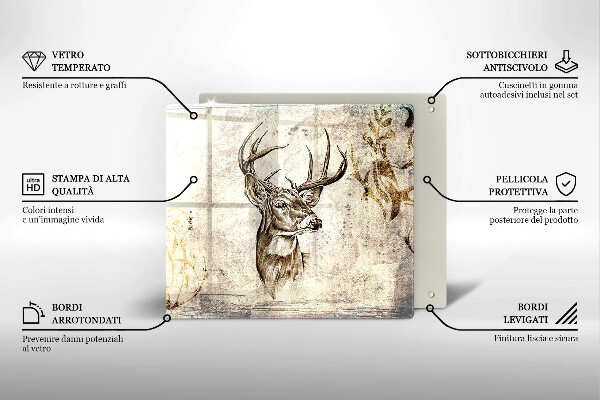 Kitchen worktop saver Illustration deer animal