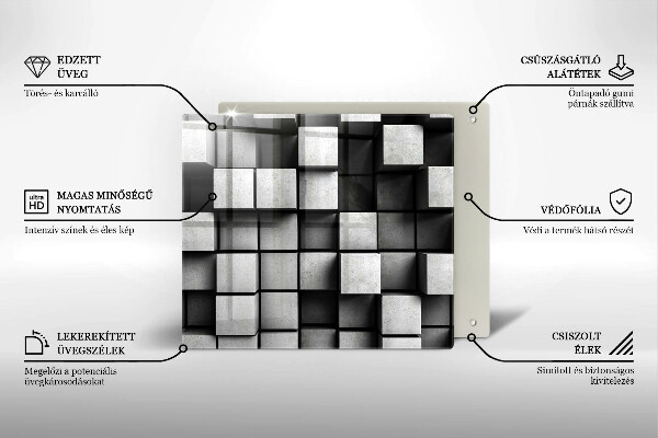 Kitchen worktop saver 3D square abstraction