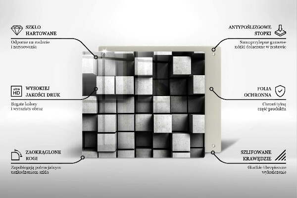 Kitchen worktop saver 3D square abstraction