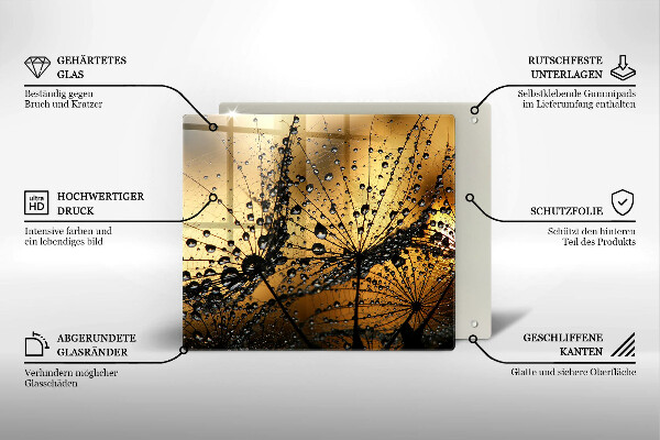 Kitchen worktop saver Rosa and dandelions