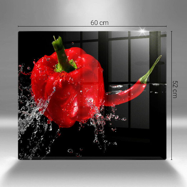 Kitchen worktop saver Red peppers in water