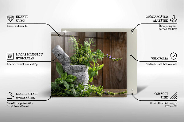 Kitchen worktop saver Herbs plants and wood