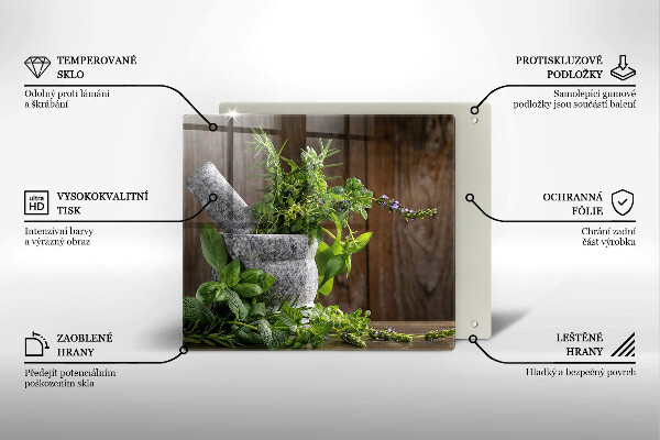 Kitchen worktop saver Herbs plants and wood