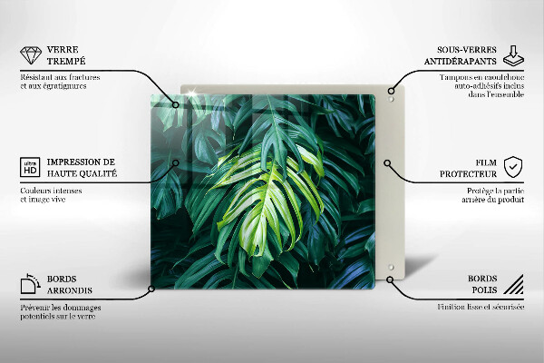 Worktop heat protector Monstera wild leaves