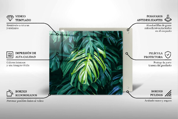 Worktop heat protector Monstera wild leaves