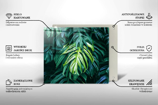 Worktop heat protector Monstera wild leaves