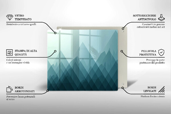 Worktop heat protector Abstract mountains