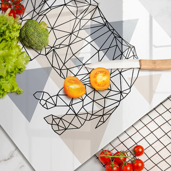 Worktop heat protector Line-art rhino