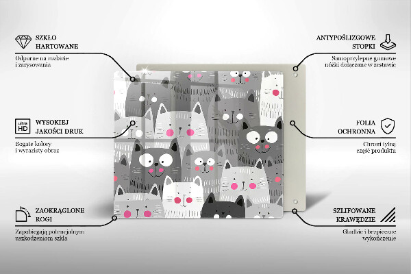 Kitchen worktop saver Illustration of cats