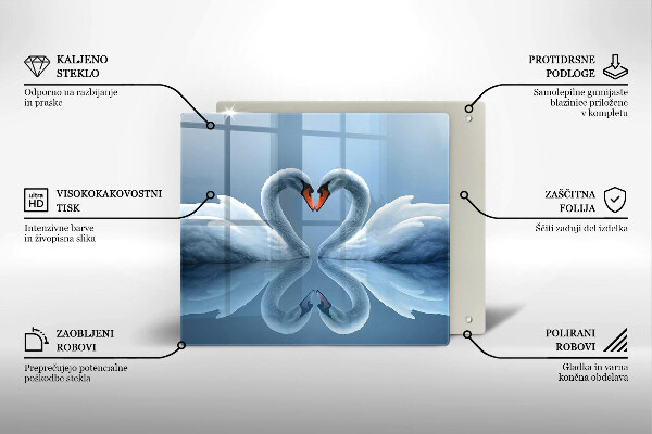 Kitchen worktop saver Two swans heart