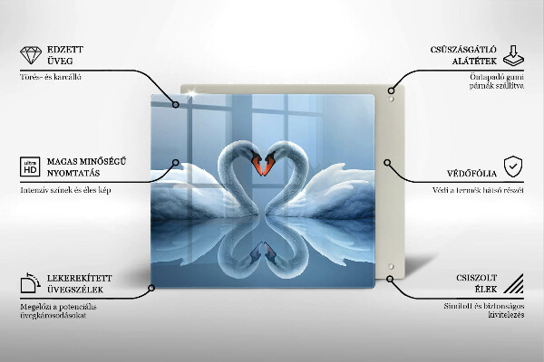 Kitchen worktop saver Two swans heart