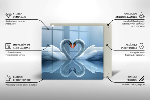 Kitchen worktop saver Two swans heart