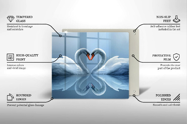 Kitchen worktop saver Two swans heart