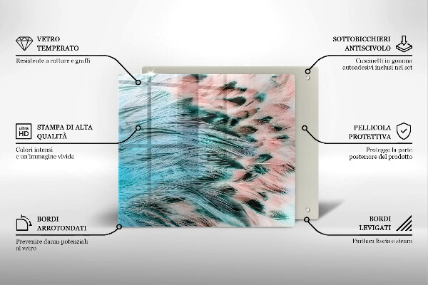 Worktop saver Boho bird feathers