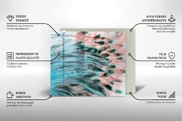 Worktop saver Boho bird feathers