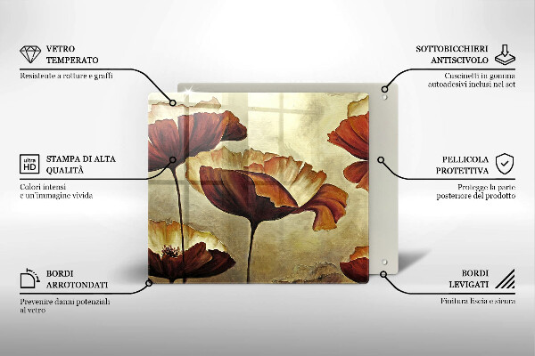 Kitchen worktop saver Painted boho flowers