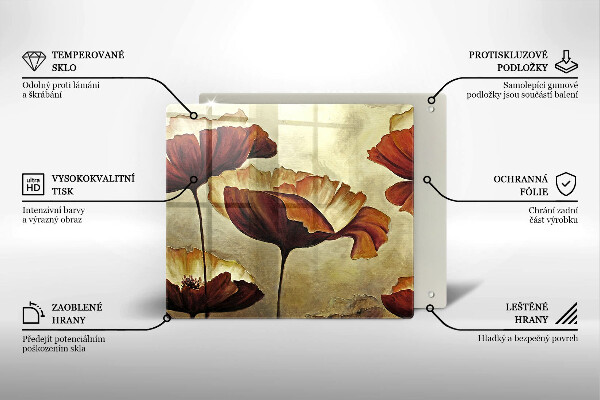 Kitchen worktop saver Painted boho flowers