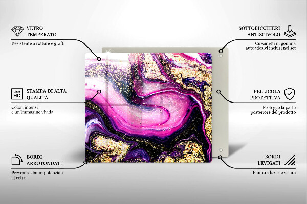 Kitchen worktop cover Abstraction design gold