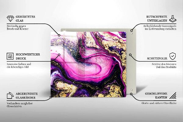 Kitchen worktop cover Abstraction design gold