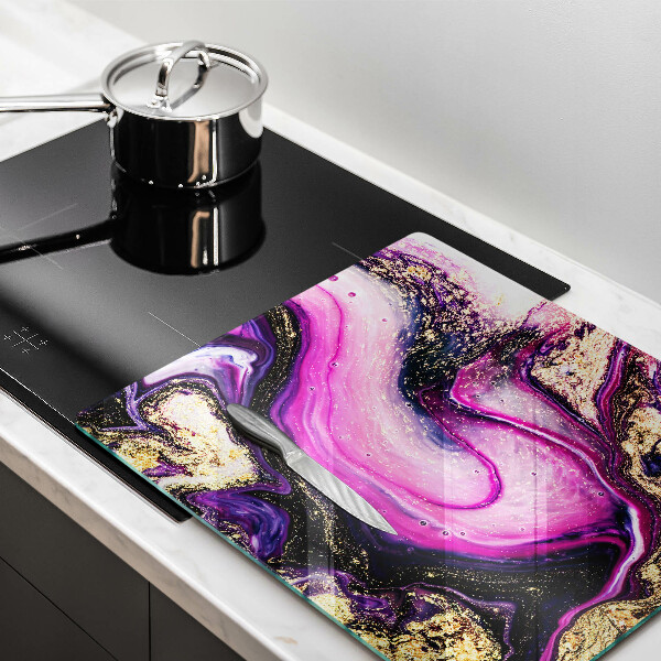 Kitchen worktop cover Abstraction design gold