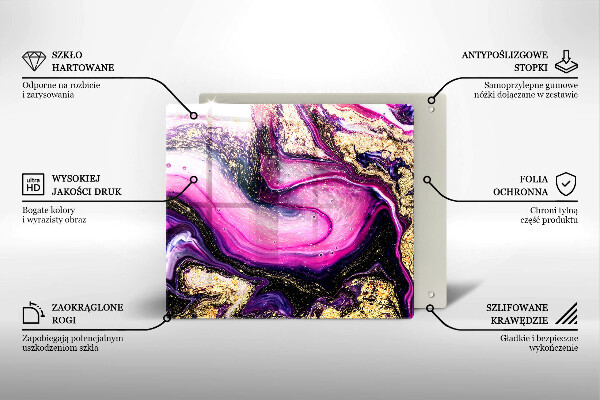 Kitchen worktop cover Abstraction design gold