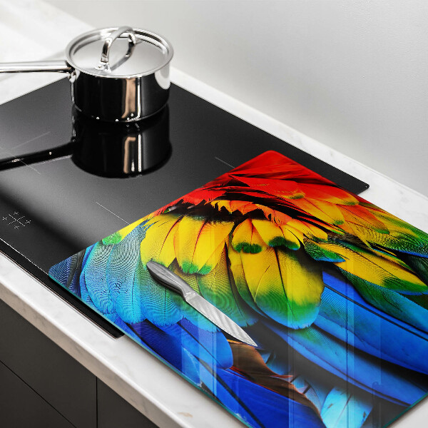 Induction hob cover Colorful parrots