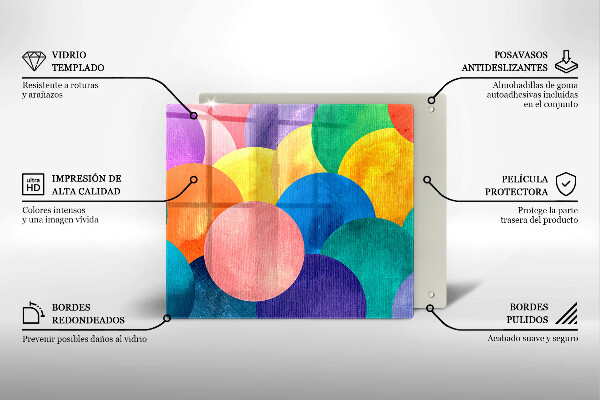 Induction hob cover Colorful wheels