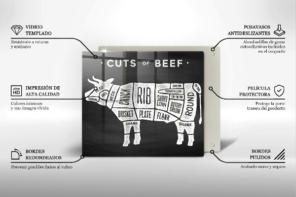 Kitchen worktop saver Cow meat beef