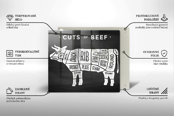Kitchen worktop saver Cow meat beef