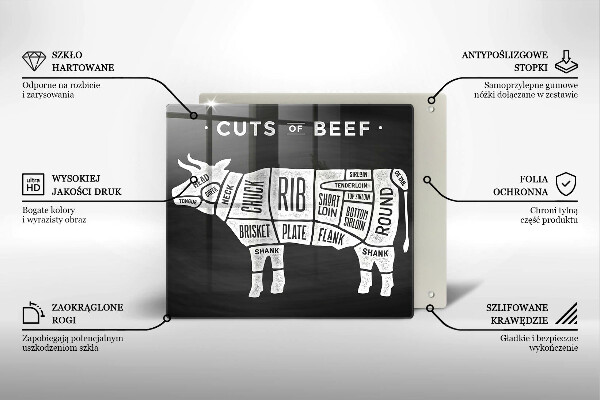 Kitchen worktop saver Cow meat beef