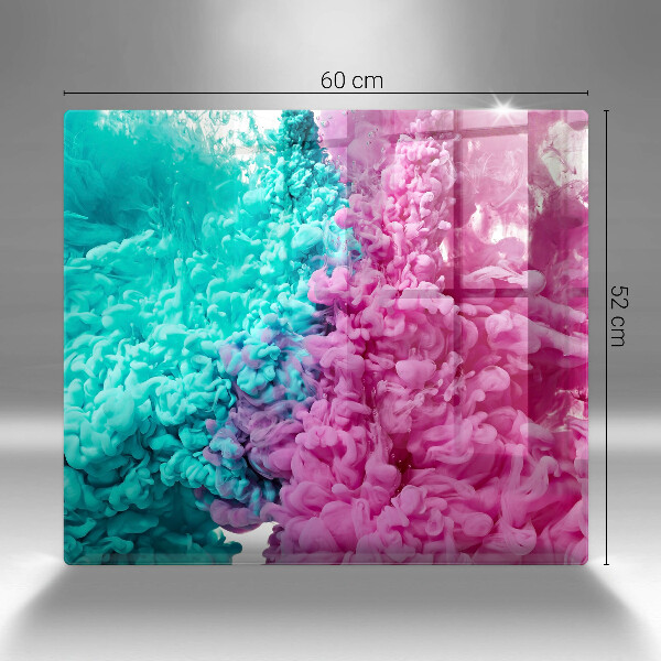 Induction hob cover Turkos-pink smoke