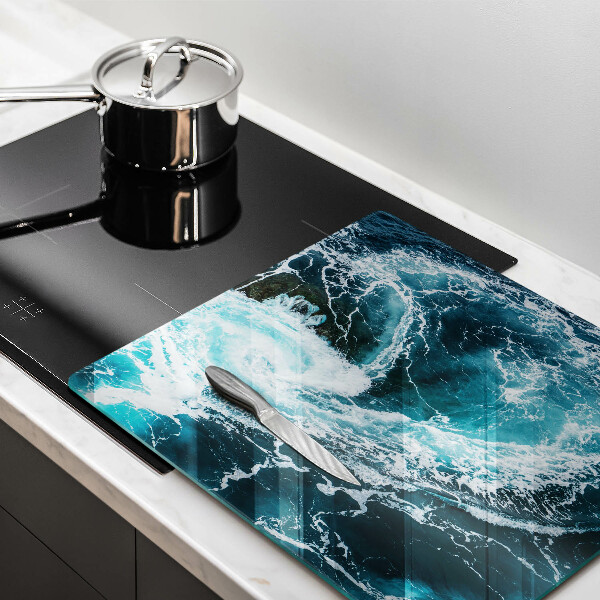 Induction hob cover Foamed water waves