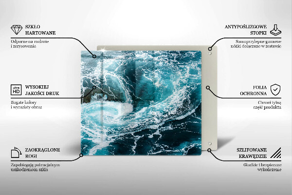 Induction hob cover Foamed water waves