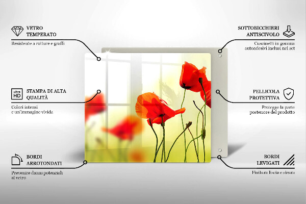 Kitchen worktop saver Red flowers