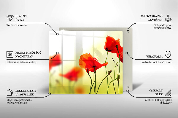 Kitchen worktop saver Red flowers