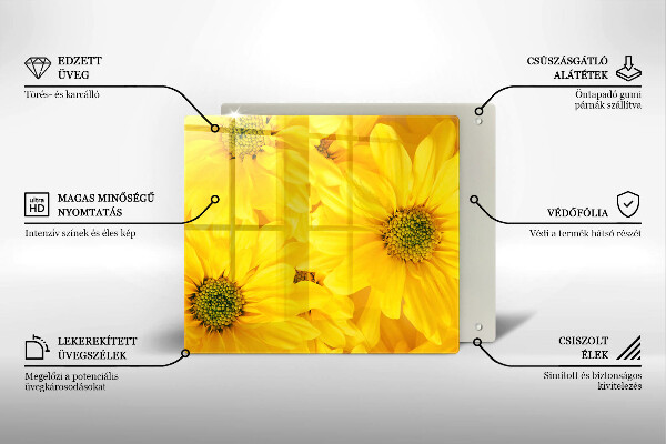 Worktop heat protector Flowers petals