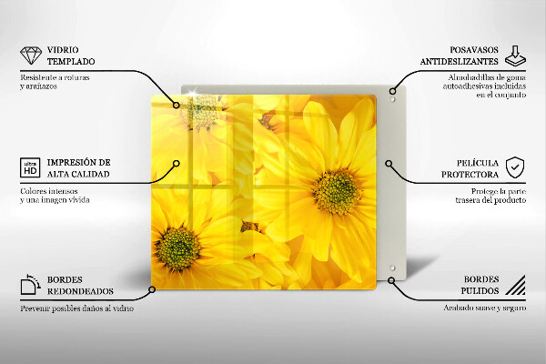 Worktop heat protector Flowers petals