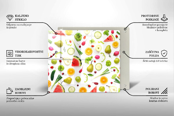 Worktop heat protector Fruit and vegetables pattern