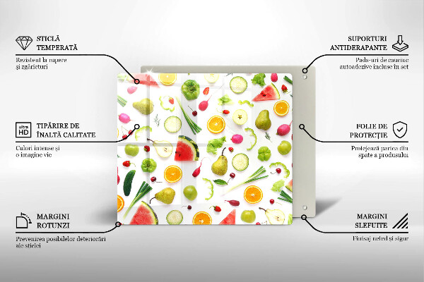 Worktop heat protector Fruit and vegetables pattern
