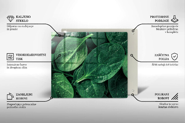 Worktop heat protector Basil leaves