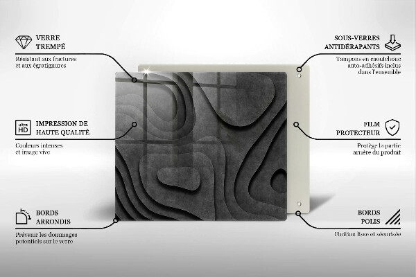 Worktop heat protector 3D stone shapes