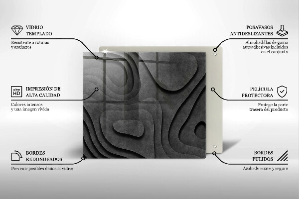 Worktop heat protector 3D stone shapes