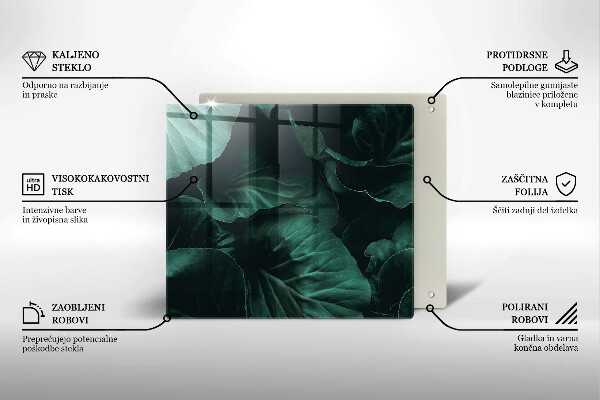 Worktop heat protector Wild dark leaves