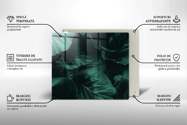 Worktop heat protector Wild dark leaves