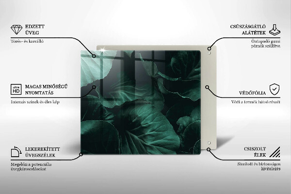 Worktop heat protector Wild dark leaves