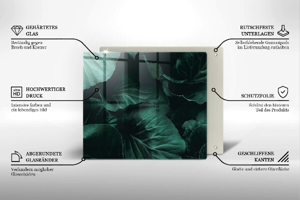 Worktop heat protector Wild dark leaves