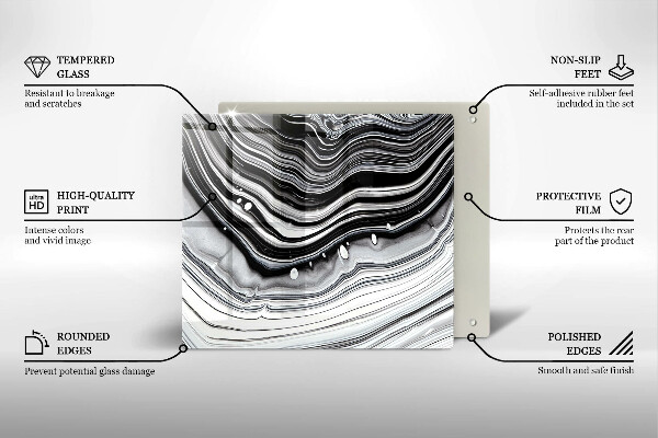 Worktop heat protector Ink abstraction